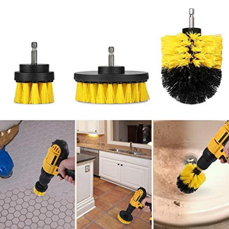 All Purpose Drill Brush Attachment Set .3 Different types of brushes .Easy fit for any drill .Cleans almost all surfaces .scrub your floor, toilet, (Best Multi Purpose Drill)