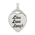 thumbnail image 3 of 925 Sterling Silver LIVE LAUGH LOVE Heart Shaped Pendant, 3 of 5