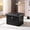 Black, variant on Storage Ottoman Cube 16x12x12 inches, Small Faux Leather Tuffed Foot Rest Stool with Rivet Design, Foldable Ottomans Footstool, Box Chest for Bedroom, Entryway, Load 242 lb, Grey