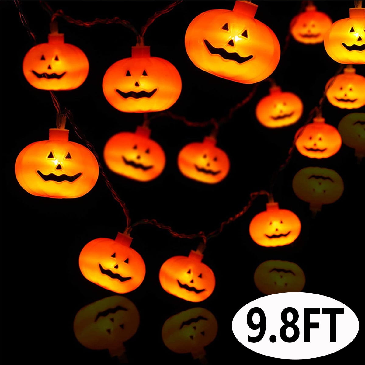 Pumpkin 16 LED String Lights Halloween Home Decoration Party Indoor Light 9 ft 