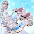 thumbnail image 1 of Sandalias de Disney para niñas, zapatos de princesa Elsa Frozen 2, zapatos de cristal para niñas pequeñas, zapatos de tacón alto para niños, zapatos de espectáculo de pasarela, plantilla de 35 22,1 CM zhangmengya CONDUJO, 1 of 2