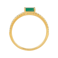 thumbnail image 3 of Women's Welry Emerald-Cut Natural Emerald Ring with 1/10 cttw Diamonds in 14kt Yellow Gold, 3 of 3
