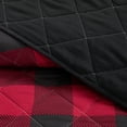 thumbnail image 5 of Dearfoams Super Soft Red and Black Diamond Stitching Checkered Quilt Set, King, 5 of 5