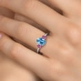 thumbnail image 4 of Gem Stone King 925 Sterling Silver Ring Oval Topaz and Pink Moissanite (1.96 Cttw), 4 of 6