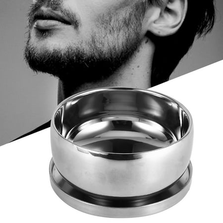 Zerone Men Wet Shaving Soap Mug Bowl Silver Metal Face Cleaning Health Care Shave Tool With Lid, Brush Bowl,Shaving Soap