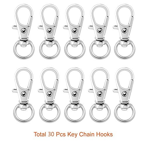60 Pieces WXJ13 Swivel Lobster Clasp Lanyard Snap Hook with Key Ring 