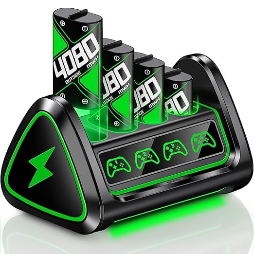 Controller Battery Pack for Xbox Series X|S with Light Bar, Rechargeable Battery for Xbox One/S/X/Elite Controller Charger Station