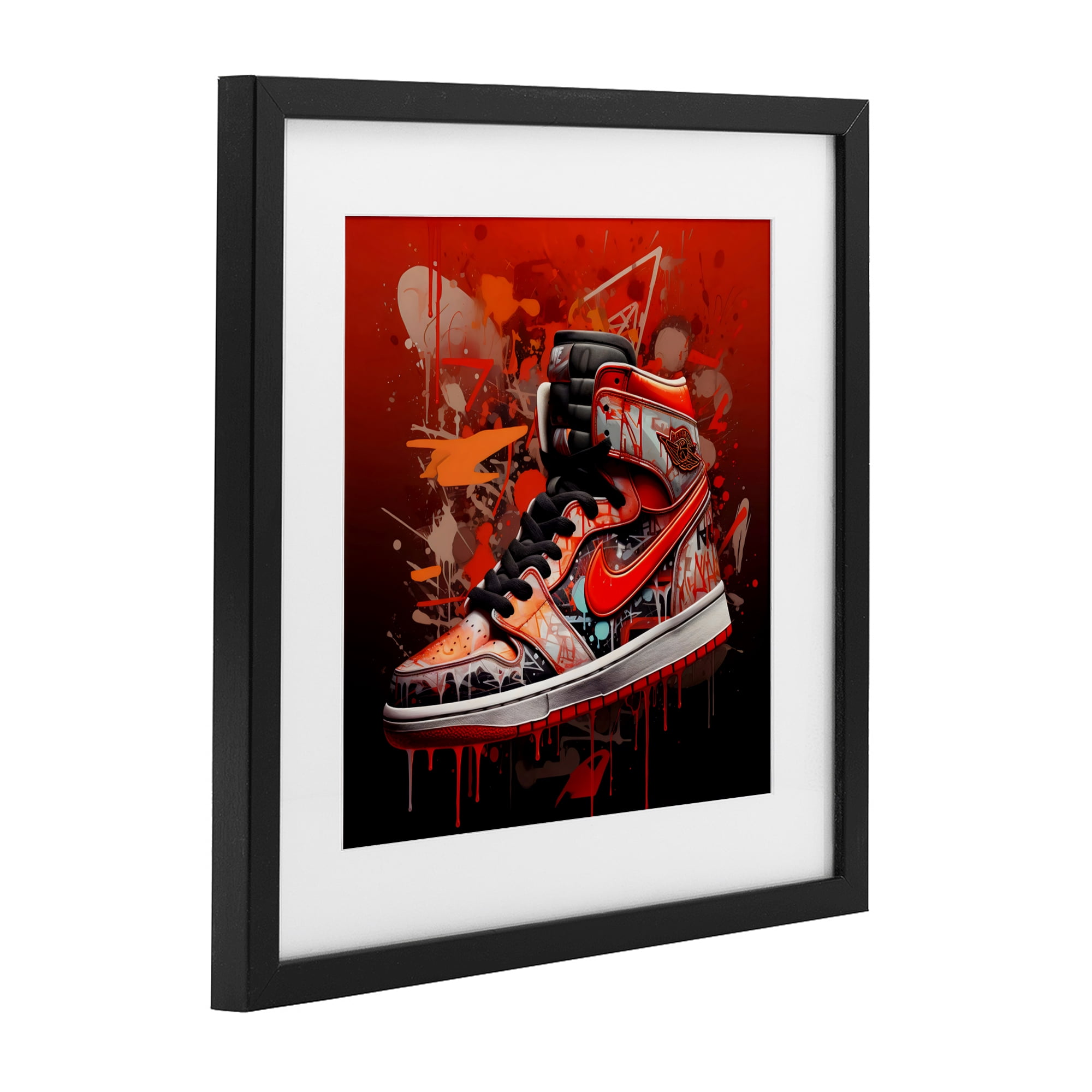 Stupell Industries Shades Of Red Sneaker Black Framed Print Under Glass, design by Creative Studio