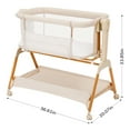 thumbnail image 5 of Baby Bassinet, Bobiber 3-in-1 Baby Bassinet Bedside Sleeper with Rocking and Adjustable Height, Storage Basket, Wheels, for 0-24 Months,White, 5 of 12