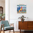 thumbnail image 3 of Framed Canvas Wall Art for Living Room Farm Rooster Sunflower Wall Decor, Blue Wood Grain Chicken Animal Aesthetic Paintings for Bedroom Office Kitchen, Ready to Hang Artwork Wall Pictures 8x8 Inch, 3 of 9