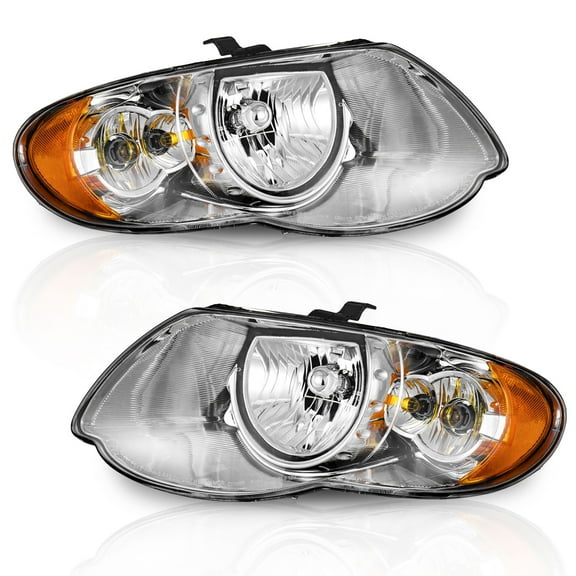 WEELMOTO Headlights Assemblies for 2005-2007 Chrysler Town & Country, Headlight Compatible with 2005 2006 2007 Chrysler Town & Country with Bulbs