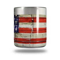 Skin Decal Wrap for Yeti Rambler Lowball - Painted Faded and Cracked USA American Flag by WraptorSkinz