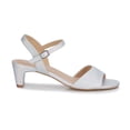 thumbnail image 2 of Ros Hommerson Lydia Women Adjustable Buckle Strap Sandal In Silver Irridescent Crinkle, 2 of 6