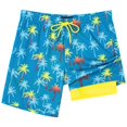 thumbnail image 1 of Shorts de Baño SURF CUZ 7" de Secado Rápido con Compresión Azul Verde, 1 of 6