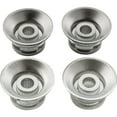 thumbnail image 2 of Metric Size 18 Splines Top Hat Bell Reflector 2 Volume 2 Tone Knobs Set for Asia Import Guitar Bass Split Shaft Pots Silver Silver Top, 2 of 15