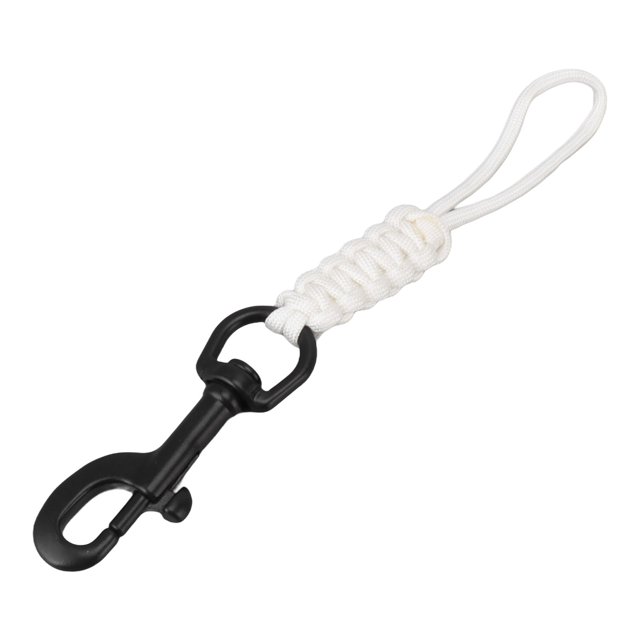Cuerda de buceo tejida a mano para evitar pérdidas con cuerda de Seguridad submarina, clip blanco de acero inoxidable