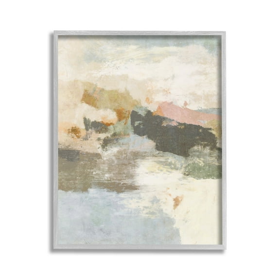 Stupell Industries Abstract Rustic Painting Abstract Painting Gray Framed Art Print Wall Art, 16 x 20