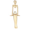 thumbnail image 1 of Estatua sentada de decoración dorada, escultura artística abstracta coleccionable de resina, escultura de escritorio, decoración de mesa para decoración del hogar, 1 of 5