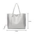 thumbnail image 2 of Women PU Leather Tote Bag Tassels Leather Shoulder Handbags Fashion Ladies Purses Satchel Messenger Bag for Woman Work (Silver), 2 of 2