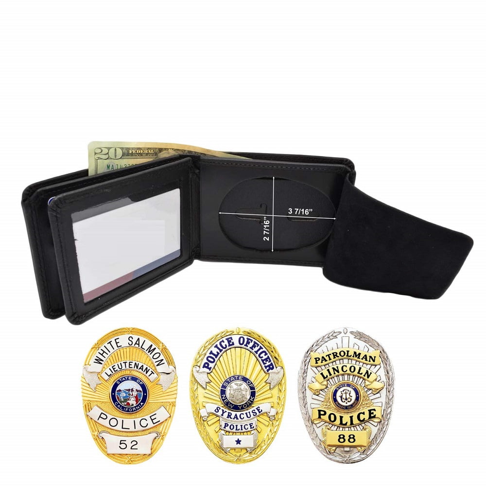 LAPD POLICE BADGE WALLET OVAL Police Officer Badge Holder 3.42" x 2.