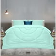 thumbnail image 2 of 5 Piece Luxury U Shape Pattern Comforter By D.N.G. BEDDINGS Set Premium Super Soft, 1000 Thread Count 100% Egyptian Cotton Twin/Twin XL Size Aqua Blue Color, 2 of 9