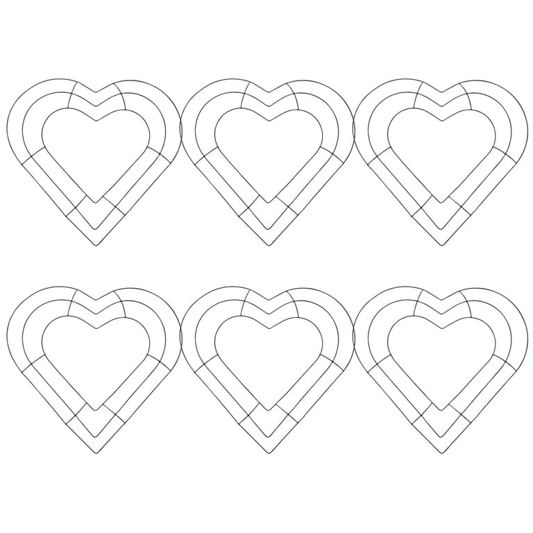 6 Pack Heart Metal Wreath 12 Inch Heart Shaped Wire Wreath Frame for Making  DIY Floral Crafts Christmas Valentine's Day Wedding Party Supplies Garden  Porch Outdoor Decorations & CUSTOM Storage Carrier 