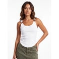thumbnail image 3 of Camiseta sin mangas acanalada para mujer, elegante camisola sin mangas con tirantes de hebilla metálica y bajo curvado., 3 of 8