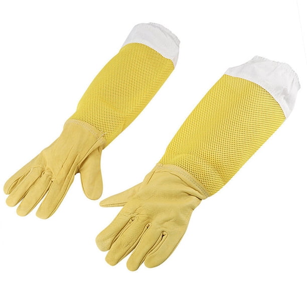 Inteprter 1 par de guantes protectores universales para apicultura, guantes de trabajo de cuero antipicaduras, accesorios para la muñeca de la mano de la Cocina y Comedor Inteprter HA069699-01
