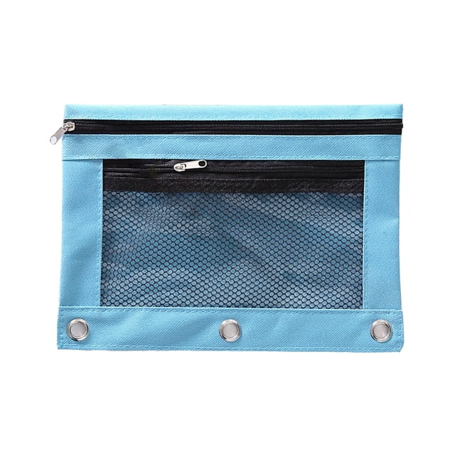 Mesh Zipper Pouch for 3 Ring Organize School Supplies and Home