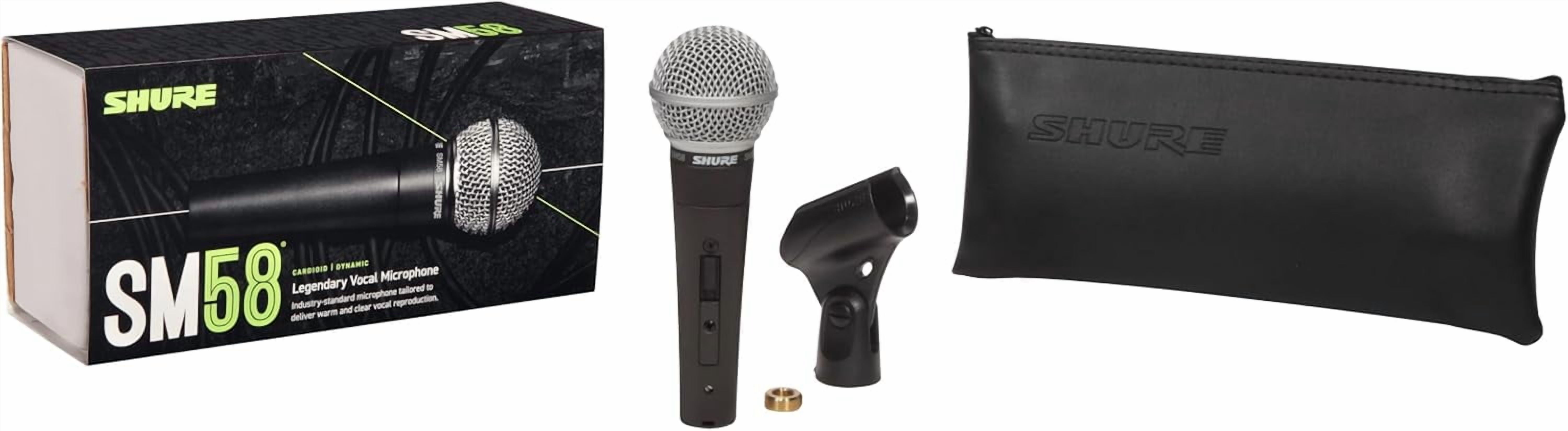 Shur.e SM58 Pro XLR Dynamic Microphone with On/Off Switch - Professional Studio & Live Performance Cardioid Mic for Vocals, Podcasting, and Recording (SM58S)