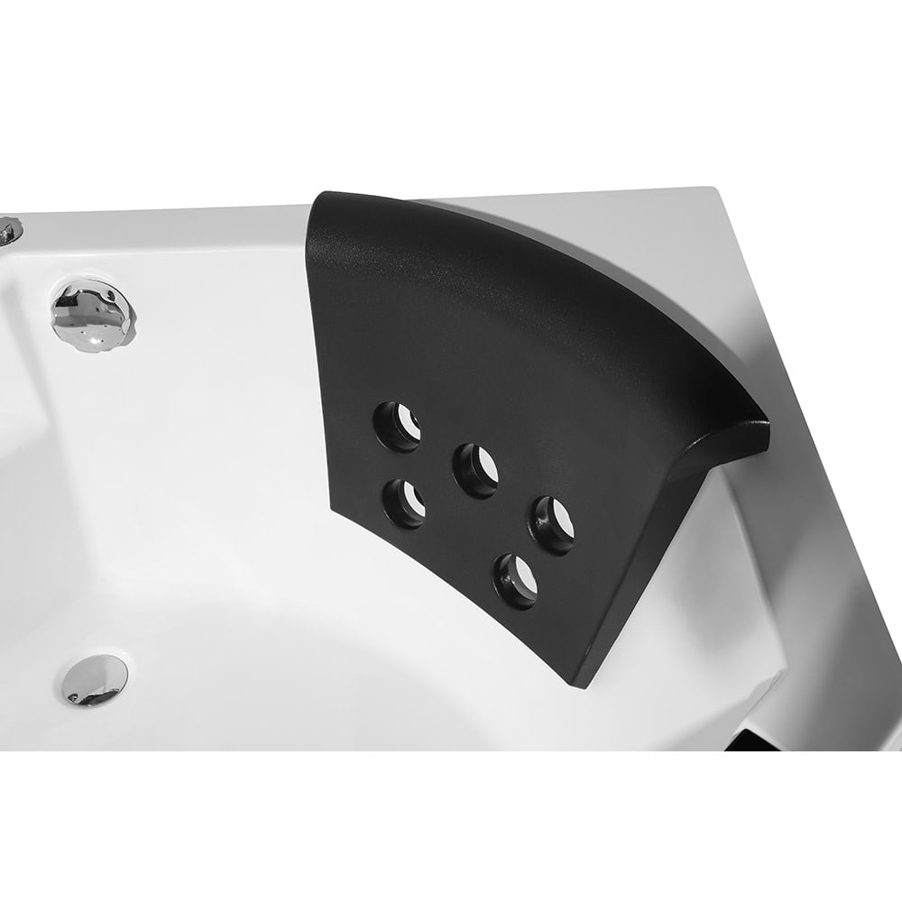 59 in. Acrylic Right Drain Corner Alcove Whirlpool Bathtub in White