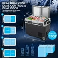 thumbnail image 2 of M optimized 12 Volt Car Refrigerator, 53 Quart (50L) Dual Zone Car Fridge, -4℉-68℉, Bluetooths Control, Fast Cooling, Dual Zone, Auto Cooler with Wheels for SUV Camping, Truck, RV, Travel, Road Trip, 2 of 9