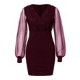 thumbnail image 4 of TOWED22 Robe Formelle pour Femmes Robe Longue Maxi à Épaules Dénudées à Col en V Froncée Fendue Moulante de Soirée Formelle (Violet m), 4 of 6