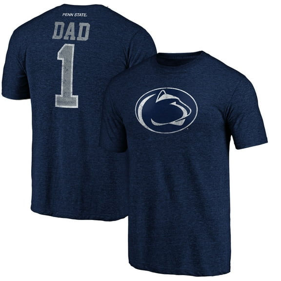 Men's Navy Penn State Nittany Lions Greatest Dad Logo Tri-Blend T-Shirt
