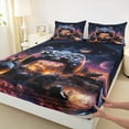 thumbnail image 3 of Manfei Teens Video Gamer Bed Sheets,Gamepad Game Lovers King Sheets,Black Orange Sheet Set For Kids,Luxury Bedroom Decor,4pcs, 3 of 7