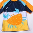 thumbnail image 5 of Baiways Boys' Split Sun Protection Swimsuit with Cute Patterns, Beach Hot Spring Water Play, Short Sleeved Shorts and Swimming Cap 2-10 Years Old, 5 of 9
