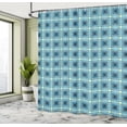 thumbnail image 4 of Ambesonne Geometric Shower Curtain, Retro Ornamental Squares, 69"Wx75"L, Turquoise Multicolor, 4 of 4