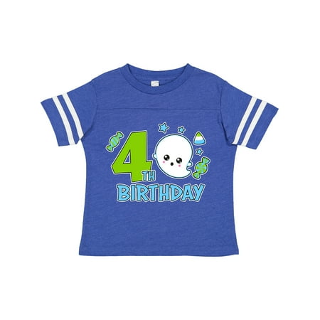 

Inktastic 4th Birthday with Ghost and Candy Halloween Gift Toddler Boy Girl T-Shirt