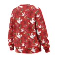 thumbnail image 5 of Xoenoiee Christmas Reindeer Snowflake Print Women Fall Sweatshirt Sweaters Xmas 2025 Long Sleeve Pullover Sweater Casual Loose Crew Neck Jumper Tops with Pockets, Size 3XL, 5 of 7