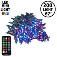 thumbnail image 2 of Novelty Lights 200 RGB Color Changing LED Mini Light Set, 4" Spacing, Green Wire, 67 Feet, 2 of 6