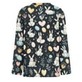thumbnail image 5 of Lumtrix Easter Shirts For Women Bunny Graphic Tee Long Sleeve Eggs Print Tee Tops For Teen Girls Dark Gray M, 5 of 7