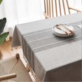 thumbnail image 4 of Mantel de lino y algodón KAIYANG con borlas grises impermeable bordado 140 x 140 cm gris, 4 of 5