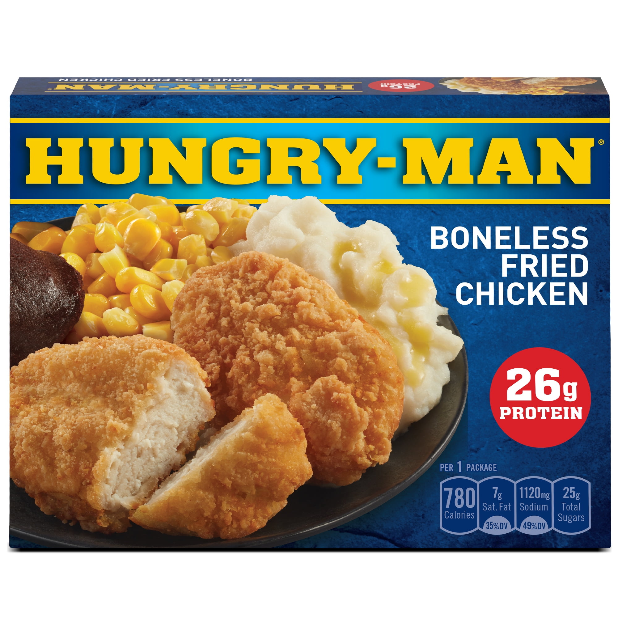 Hungry-Man Boneless Fried Chicken Frozen Dinner, 16 oz (Frozen)