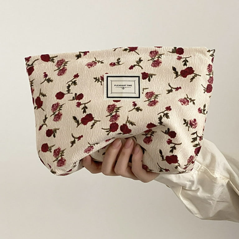 Pleasant Time Floral Makeup Bag