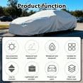 thumbnail image 3 of Aniceparthy Car Cover Fit for Sedan/MPV/SUV, Dust-Proof Protection,PEVA,Waterproof All-Weather Rain Snow UV Sun Protector Indoor Outdoor,Gray,XL, 3 of 8