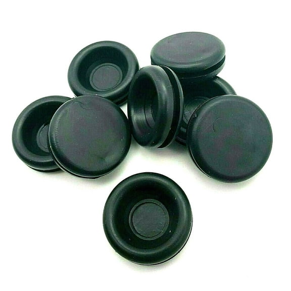 3/8" Solid Rubber Grommet Panel Knockout Hole Plug 1/16" Groove 1/2" OD Cover