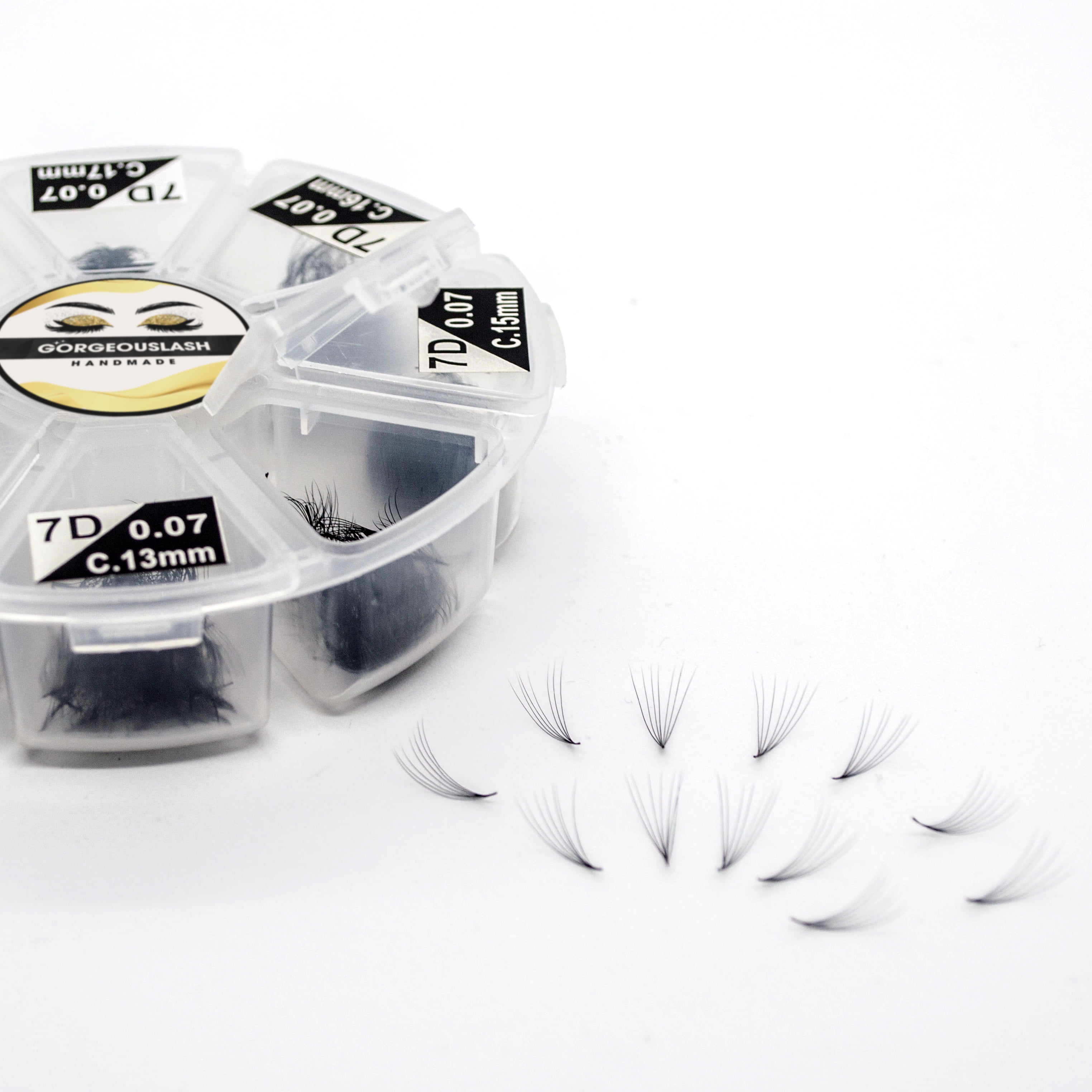 Mixed Length 7D Lashes. Curl D. 1200 Pre-made Volume Fans. Eyelash Extension. Handmade and Gorgeously-Crafted!