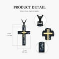 thumbnail image 3 of Cross Necklace for Men 925 Sterling Silver Black Cross Turquoise Pendant Christian Jewelry Religious Gifts for Men, 3 of 4