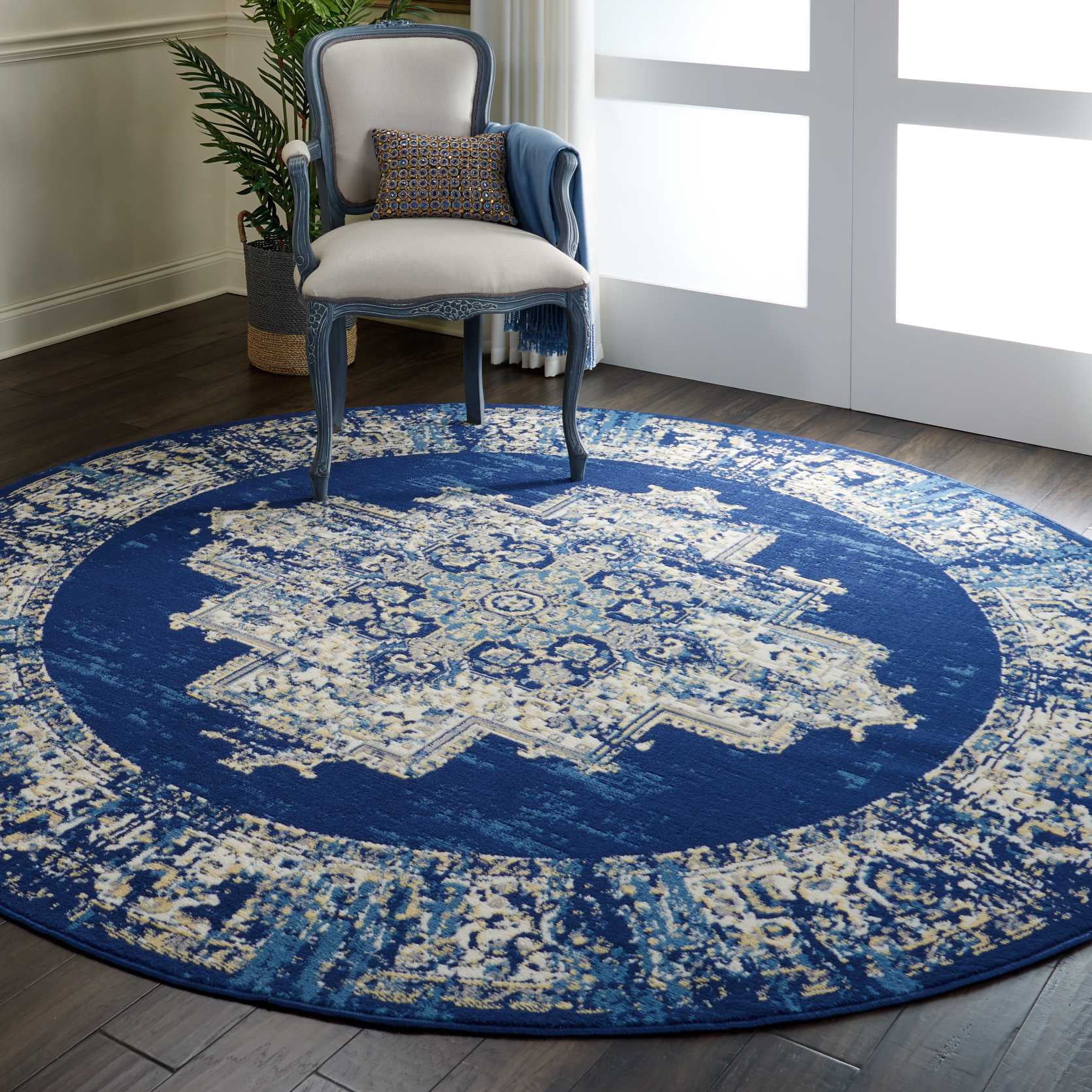 Desert Fields Contemporary Medallion Loomed Area Rug, 8' x 8'