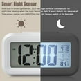 thumbnail image 2 of LANMOK Battery Digital Alarm Clock, LCD Clock Electronic for Bedroom Home Office , with Date,Indoor Temperature, Snooze Light, Small-Sized, Backlight, Kids, 2 of 5